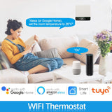 1 x RAW Customer Returns Intelligent thermostat water underfloor heating room thermostat white, LCD WiFi underfloor heating thermostats for hot water preparation, compatible with Alexa Google Home 3A - RRP €40.33