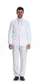 1 x RAW Customer Returns Men s Party Suit Solid Color Halloween Party Leisure Suit with Tie and Pants White XXL - RRP €51.99