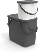 1 x RAW Customer Returns Organic waste bin 6l with lid and handle for the kitchen - RRP €11.59