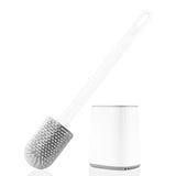 1 x RAW Customer Returns TORMAYS Toilet Brush with 3-in-1 Brush Head, Silicone Toilet Brush Flexible, Toilet Brush for Bathroom with Quick-Drying Container, Wall Mounted No Drilling 2 Sets of Adhesive Hooks  - RRP €15.99