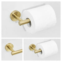 1 x RAW Customer Returns Kelelife toilet paper holder towel hook wall towel holder towel rail for bathroom, gold brushed, 304 stainless steel 3 in 1 toilet paper holder toilet paper holder bath towel holder - RRP €38.99