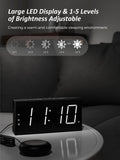 1 x RAW Customer Returns Mesqool Digital Alarm Clock, Loud Vibration Alarm Clock with Bed Shaker, Loud Alarm Clock for Deep Sleepers, Dual Alarm, USB Charger, Large Display, Easy to Set, Daylight Saving Time 12 24H, Dimmer - RRP €26.54