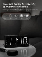 1 x RAW Customer Returns Mesqool Digital Alarm Clock, Loud Vibration Alarm Clock with Bed Shaker, Loud Alarm Clock for Deep Sleepers, Dual Alarm, USB Charger, Large Display, Easy to Set, Daylight Saving Time 12 24H, Dimmer - RRP €23.89