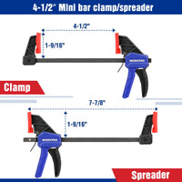 1 x RAW Customer Returns WORKPRO Mini Carpenter s Clamps 4 Pieces, Quick Release Wood Clamp Set, Carpenter s Clamp 120 150mm, Bar Clamps Tightening 23 68kg, Ideal for Small Carpentry Jobs - RRP €23.98