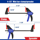 1 x RAW Customer Returns WORKPRO Mini Carpenter s Clamps 4 Pieces, Quick Release Wood Clamp Set, Carpenter s Clamp 120 150mm, Bar Clamps Tightening 23 68kg, Ideal for Small Carpentry Jobs - RRP €23.98