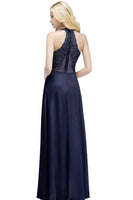 1 x RAW Customer Returns Misshow Long Chic Wedding Cocktail Dress with Straps Elegant Women s Dress Navy 44 - RRP €27.6