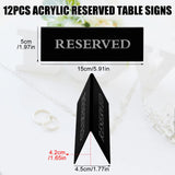 1 x RAW Customer Returns Erthree Acrylic Reserved Table Sign, 12 Pack Wedding Reserved Signs Double Sided Table Top Tent Type Sign for Wedding Party Ceremony Restaurant Banquets Black  - RRP €17.99