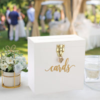 1 x RAW Customer Returns UMNACON Acrylic Wedding Card Box Gift Card Box with Love Lock for Anniversary Christmas Wedding Birthday Baby Shower Party Gift Decoration Top Card Slot White  - RRP €29.23