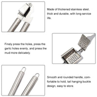 4 x Brand New Garlic Press, Garlic Press, Garlic Cutter, Garlic Crusher, Ginger Press, Garlic Press Stainless Steel, Professional Portable Ginger Mincer for Kitchen, Garlic Chopping Tool - RRP €81.6