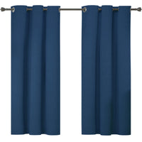 1 x RAW Customer Returns Ystyle curtains set of 2, 100 blackout curtains, 140 145cm, thermal curtain against cold and heat, linen look opaque living room, soundproof curtain with eyelets bedroom, blue - RRP €39.37