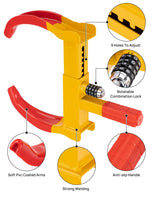 1 x RAW Customer Returns JOYTUTUS universal parking clamp, wheel clamp caravan with combination lock, parking clamp trailer, tire clamp, anti-theft device, for motorhome, car, passenger car, truck - RRP €40.33