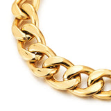 1 x RAW Customer Returns COOLSTEELANDBEYOND Large Heavy Golden Curb Chain Bracelet for Men Women Stainless Steel Bracelet Highly Polished, 20CM - RRP €29.99