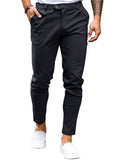 1 x RAW Customer Returns Feziakuk Men s Chino Pants Cotton Slim Fit Trousers Casual Stretch Pants Men Pull-On Pants, Black XXL - RRP €36.29