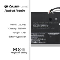 1 x RAW Customer Returns K KYUER L16L4PB1 L16C4PB1 L16M4PB1 Laptop Battery for Lenovo Yoga 720-13IKB Yoga 730-13IKB 730-13IWL 13 81C3 80X6 81C3 81JR 80X6001SGE 81J0001RFR 5B10M52738 5B10M 52739 5B10M52740 5B10Q38237 5B10Q38238 - RRP €47.02