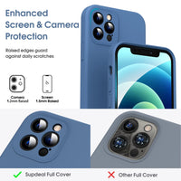 1 x RAW Customer Returns Supdeal Liquid Silicone Case for iPhone 12 Pro, Camera Protection Anti Fingerprint Wireless Charging Liquid Silicone Mobile Phone Case Protective Cover, Built-in Microfiber Case Cover, 6.1 , Blue - RRP €15.99