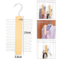 19 x RAW Customer Returns Tie Rack, Wooden Tie Hanger, Tie Hanger, Wooden Tie Hanger, 360 Degree Rotating Tie Hanger, with 20 Shelves, for Belt, Scarf, Ties - RRP €149.34