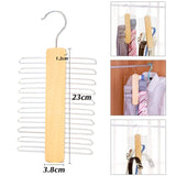 19 x RAW Customer Returns Tie Rack, Wooden Tie Hanger, Tie Hanger, Wooden Tie Hanger, 360 Degree Rotating Tie Hanger, with 20 Shelves, for Belt, Scarf, Ties - RRP €149.34