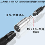 1 x RAW Customer Returns QIANRENON 3Pin XLR to 3Pin Mini XLR Headphone Microphone Converter Adapter XLR Male to Mini XLR Male Audio Balanced Connector XLR to Mini XLR Switch Plug, for Camera Camcorder - RRP €11.74