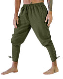 1 x RAW Customer Returns YAOHUOLE lace-up trousers men s medieval medieval trousers men s black men s Renaissance trousers army green XL - RRP €27.22