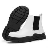 1 x RAW Customer Returns Hawkwell Boys Girls Ankle Boots Unisex Kids Chelsea Booties with Side Zip, White EU 33 - RRP €27.22