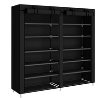 3 x RAW Customer Returns YAYI shoe rack 6-tier shoe storage space for up to 36 pairs of shoes with non-woven fabric cover, black - RRP €60.48