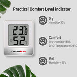 1 x RAW Customer Returns ThermoPro TP49W-3 digital mini thermo-hygrometer thermometer indoor room thermometer 3 temperature and humidity measuring device with smiley indicator - RRP €17.99