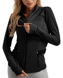 1 x RAW Customer Returns QUEENIEKE Women s Running Jacket Sports Jacket Trainningsjack Long Sleeve Define Jacket Full Zip Lightweight Breathable Sweat Jacket with Pockets Thumb Hole for Fitness Yoga Jacket Color Black Size S - RRP €49.25