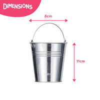 1 x RAW Customer Returns THE TWIDDLERS - 12 mini metal buckets, mini buckets for snacks, sweets, French fries, table decorations parties - small metal bucket in silver - 11cm - RRP €22.54