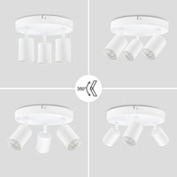 1 x RAW Customer Returns BOYIR ceiling spotlight LED white ceiling spotlight 3 bulbs, modern ceiling lights swivel 350 spots ceiling light rotatable ceiling lamp GU10 for kitchen, bedroom, without bulb - RRP €30.24