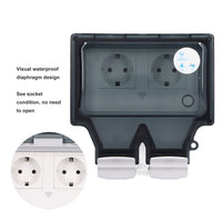 1 x RAW Customer Returns 16A Outdoor Waterproof Socket IP66 Rainproof Wall Electrical WiFi Smart Plug Type 86 Power Socket, EU Plug 110-250V SNW-2SR  - RRP €53.41