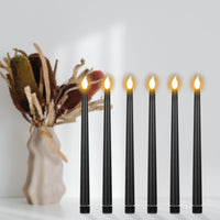 1 x RAW Customer Returns FAEFTY 24 Pieces LED Taper Candles, Flameless LED Candles Black Flickering Flame, Battery Operated Candles, Electric Candles Long for Christmas, Thanksgiving, Candlelight Dinner 2.1 x 25 cm  - RRP €62.0