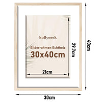 1 x RAW Customer Returns kollyseek Photo Frame 30 x 40 cm Real Wood with Mount, Pine Wood Photo Frame, Photo Frame with Shatterproof Plexiglass Panels for Wooden Photos, Bedroom Decor - RRP €22.8