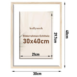 1 x RAW Customer Returns kollyseek Photo Frame 30 x 40 cm Real Wood with Mount, Pine Wood Photo Frame, Photo Frame with Shatterproof Plexiglass Panels for Wooden Photos, Bedroom Decor - RRP €22.8