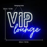 1 x RAW Customer Returns VIP Lounge Neon Sign for Wall Decoration, VIP Neon Light for Room Decoration, VIP Neon Sign with USB Powered for Hotel, Club, Cafe, Bar, Office, Shopping Center, Game Room White Blue  - RRP €39.06