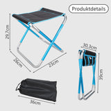 1 x RAW Customer Returns AKOLAFE Folding Stool Foldable Lightweight 26x23x39cm Portable Folding Stool 150 kg Load Capacity Camping Stool Metal Camping Stool Lightweight Blue Folding Chair for On the Go, Outdoor, Hiking - RRP €19.15