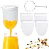 2 x Brand New Nut milk bag, strainer with stand, reusable strainer, 4 organic washable nut milk bags for homemade cheese, fruit juice and vegetable juice - RRP €13.76