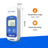 1 x RAW Customer Returns Elitech RC-5 5 PACKS Temperature Data Logger, Temperature Data Logger, USB Digital Recorder with LCD Display, 32000 Point Recording Capacity, -30 C to 70 C - RRP €109.99