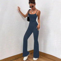 4 x Brand New JN JANPRINT Women s Jumpsuit Flared Sleeveless Casual Overall Elegant PlaysuitU-neck Seamless Spaghetti Straps Onesie Bodycon Long Romper - RRP €125.0