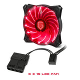 1 x RAW Customer Returns Empire Gaming Case for PC Gaming Warfare, Black, Red LED, USB 3.0 3 120 mm LED Fans - RRP €59.99