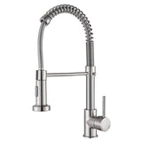 1 x RAW Customer Returns Hbronzeshower kitchen faucet, high pressure kitchen faucet with pull-out shower, 360 swivel sink faucet mixer tap, stainless steel kitchen faucet, brushed nickel - RRP €37.0