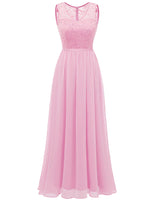 1 x Brand New DRESSTELLS Women s Sleeveless Evening Dresses Maxi Long Ball Gown Chiffon Lace Bridesmaid Dresses Wedding Dresses for Guests Floor Length Wedding Dress Pink M - RRP €62.99