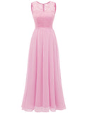 1 x Brand New DRESSTELLS Women s Sleeveless Evening Dresses Maxi Long Ball Gown Chiffon Lace Bridesmaid Dresses Wedding Dresses for Guests Floor Length Wedding Dress Pink M - RRP €62.99