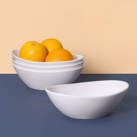 1 x RAW Customer Returns LIFVER salad bowl set porcelain 1060ml, cereal bowl large, soup bowl ceramic, serving bowl for salad, side dishes, soup, dessert, set of 4, white - RRP €47.12