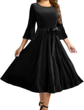 12 x Brand New Homrain Women s Rockabilly Dresses Knee-Length Dresses Long Sleeve Formal Dresses for Wedding Vintage Cocktail Dress Black L - RRP €635.88