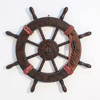 1 x RAW Customer Returns Garneck Nautical Wheels Wall Decor Wooden Boat Rudder Beach Boat Steering Wheel Home Decoration Assorted Colors  - RRP €34.93