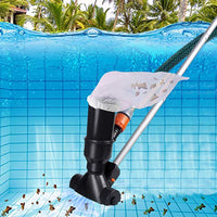 1 x RAW Customer Returns Runmeihe Portable Swimming Pool Vacuum Cleaner for Above Ground Pools Spa, Pond, Fountain, Hot Tub, Black Underwater Cleaner with Leaf Vacuum Suction Cup and 5pcs Wand, Handy - RRP €26.4