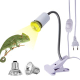 1 x RAW Customer Returns LUNEKUCK Turtle Heat Lamp 25W 50W Reptile Terrarium Lamp UVA UVB Reptile Heating Lamp with Adjustable Clip E27 White Reptile Light for Turtle Lizard Snake Spider Amphibians - RRP €18.65