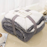 1 x RAW Customer Returns Sherpa Double Sided Blanket Fluffy Fabric Extra Soft Fleece Sherpa Bed Throw Fluffy and Improved Sleep Grey Double 150 x 200cm - RRP €22.99