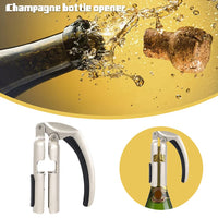 1 x RAW Customer Returns Champagne Bottle Opener Zinc Alloy Corkscrew Champagne Corkscrew Professional Best Kitchen Champagne Champagne Bottle Lover Waiter Corkscrew Size Opener and Stopper  - RRP €20.99