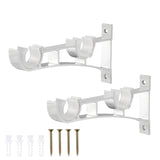 1 x RAW Customer Returns VOSAREA 2pcs Curtain Rod Supports Aluminum Alloy Double Bracket for Curtain Rods White  - RRP €30.0